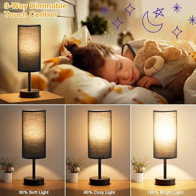 Dicoool Bedside Table Lamp for Bedroom - Image 3