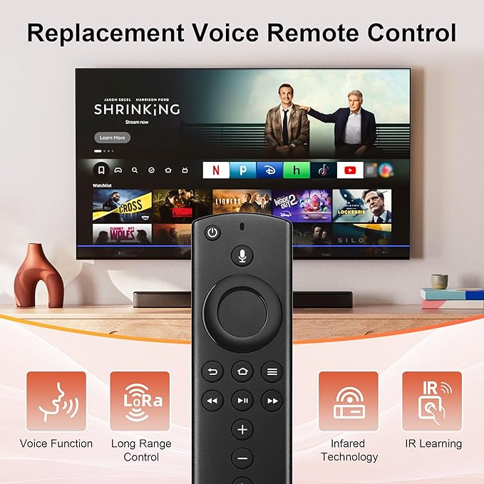 Replacement Voice Remote Control with Power and Volume Control fit for Fire-Smart TVs Stick 4K,fit for TVs Stick,fit for (1st Ge/2nd Gen) TVs Cube,and fit for 3rd Gen Smart TVs,Not for Samsung TV
