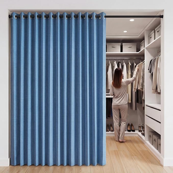 RYB HOME Accordion Style Room Divider Curtains 100% Blackout | Curtain - Image 8
