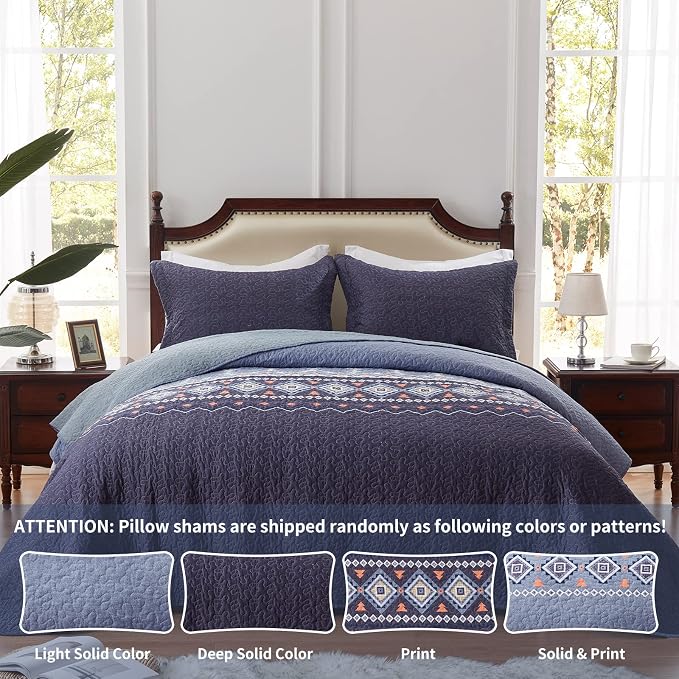 Quilt Set Full/Queen Size 3 Piece Bedspread Coverlet Lightweight Comforter - Image 2