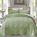 Cmfshape Oversized Floral Embroidery Quilt Set, 3 Pieces Super King Quilt by cmfshape-quiltset