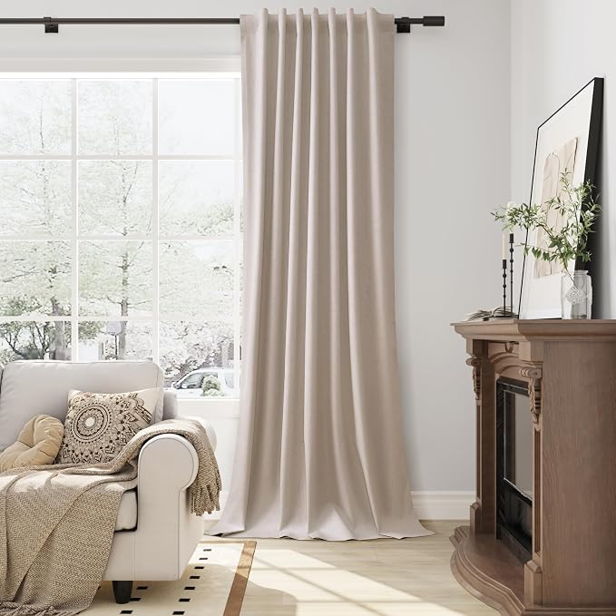 100% Blackout Linen Curtains 90 Inches Long - Image 5