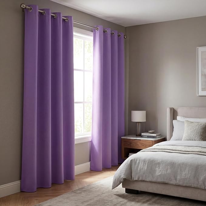 Diraysid Lavender Grommet Blackout Curtains - Image 3