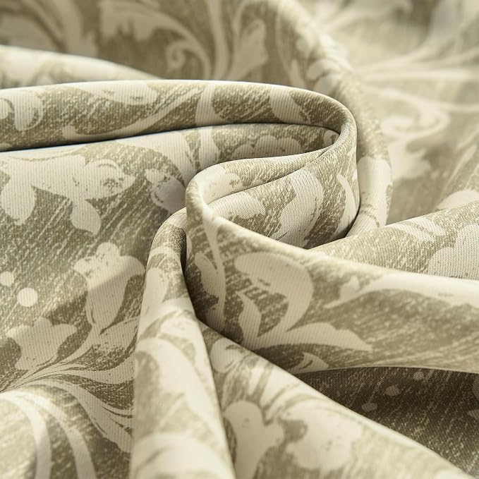 jinchan Sage Floral Blackout Curtians 96 Inch Vintage Grommet 2 Panels | Room - Image 3