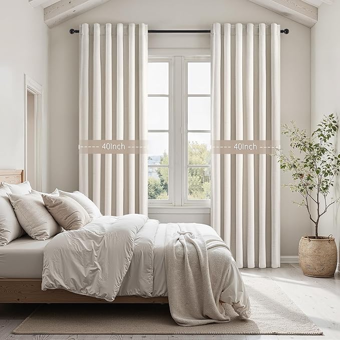 Topfinel 108 Inch Extra Long Ivory Birch Curtains - Image 7