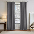 PONY DANCE Grey Blackout Curtains 96 inch Long, Room Darkening Curtains by PONYDANCE