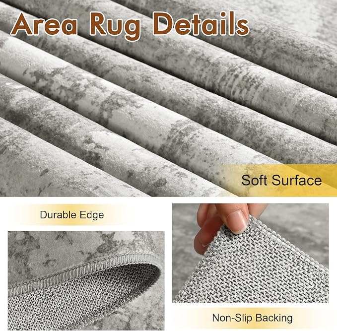 8x10 Ft Large Area Rugs for Living Room, Soft Non-Slip Washable Rugs Modern - Image 6