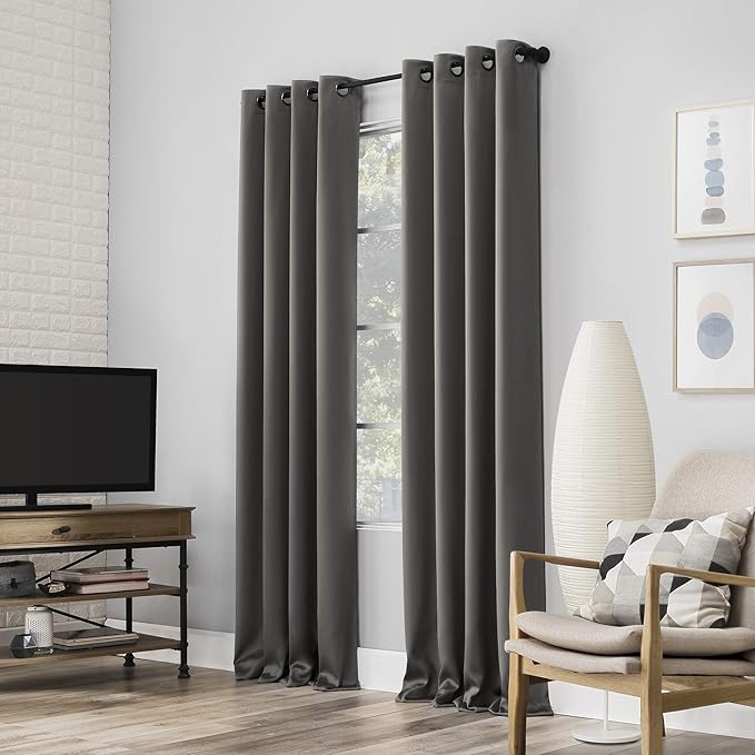 Sun Zero Nordic 2-pack Theater Grade Extreme 100% Blackout Grommet Curtain by SunZero%E2%84%A2