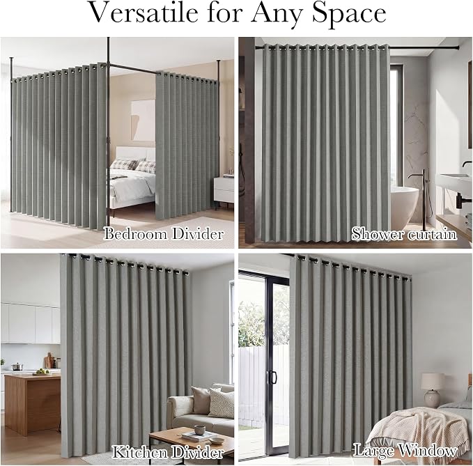 RYB HOME Accordion Style Room Divider Curtains 100% Blackout | Curtain - Image 7