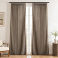 Pinch Pleated Full Blackout Linen Curtains 84 Inch by Topfinel