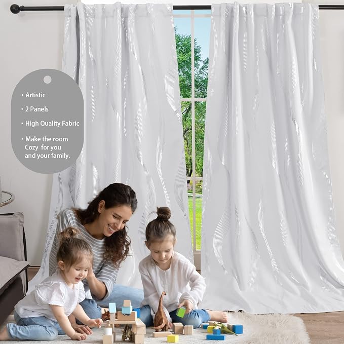 Deconovo Blackout Back Tab Curtains - Image 3