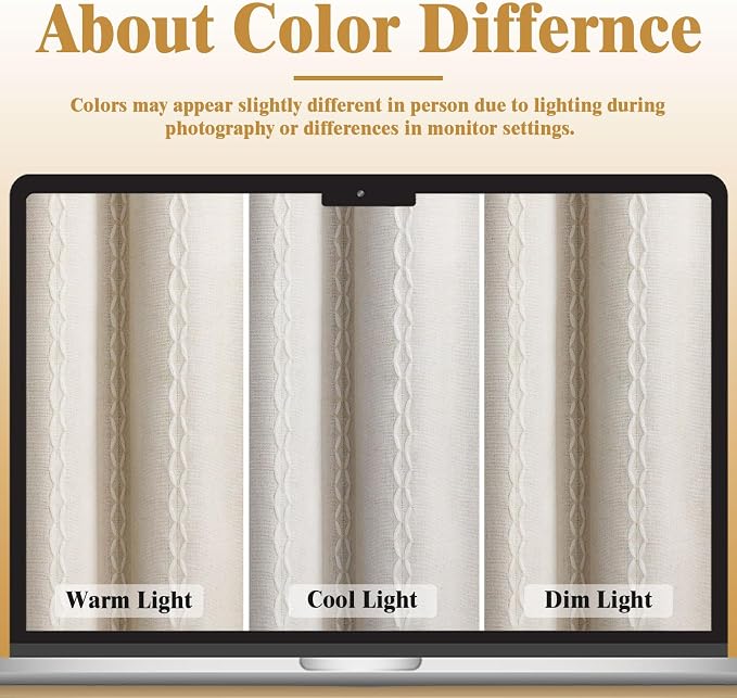 80% Boho Blackout Curtains 84 Inch Linen Blend Drapes 2 Panels | Vintage - Image 5