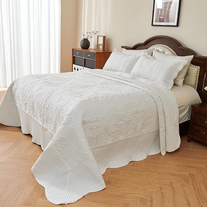 EVENHUG Oversized King Bedspreads California King Quilt Set - Image 5
