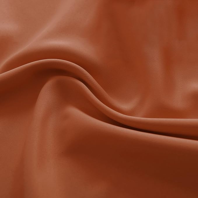Burnt Orange Ochre Blackout Curtains - Image 8
