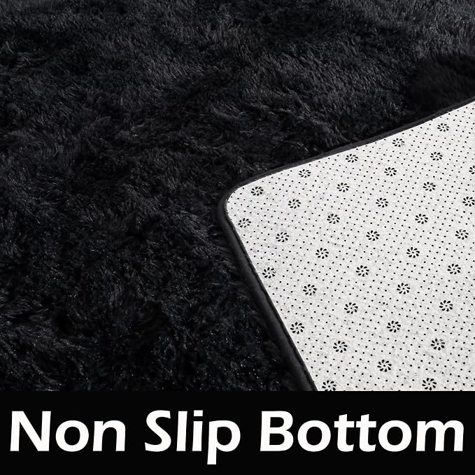 HOMORE Black Rug 8x10 Rugs for Living Room, Large Fluffy Carpet for Bedroom - Image 6