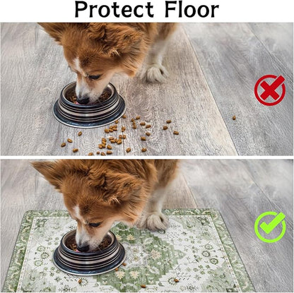 Pet Food Mats for Floor, Absorbent Dog Mat for Food and Water Dispenser Mat, Dog Food Mat Quick Dry Cat Food Mat Pet Supplies