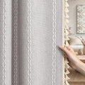 Grey 100% Boho Blackout Curtains 84 Inch 2 Panels by Unknown