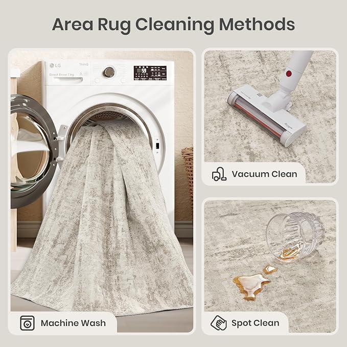 6x9 Area Rugs, Abstract Large Washable Rugs - Image 5