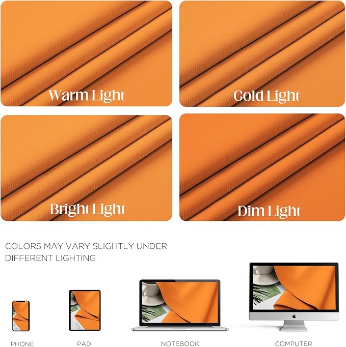 CUCRAF Custom Orange Blackout Curtains 1 Panel Set, Thermal Insulated Grommet - Image 4