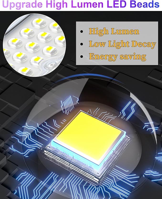 JAYNLT Y-9000W Solar Street Lights Outdoor,6500K 700000LM High Power Parking Lot Lights Commercial Dusk to Dawn, IP67 Waterproof Solar Security Flood Lamps Motion Sensor for Yards, Farm,Road
