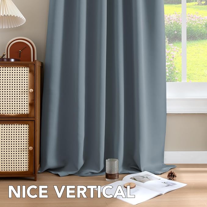 H.VERSAILTEX Blue Back Tab Blackout Curtains 102 Inch Long - Image 8