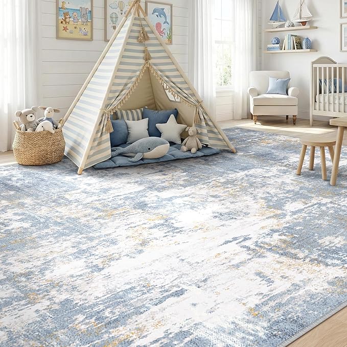 RELEANY Washable 8'x10' Abstract Area Rug - Image 4