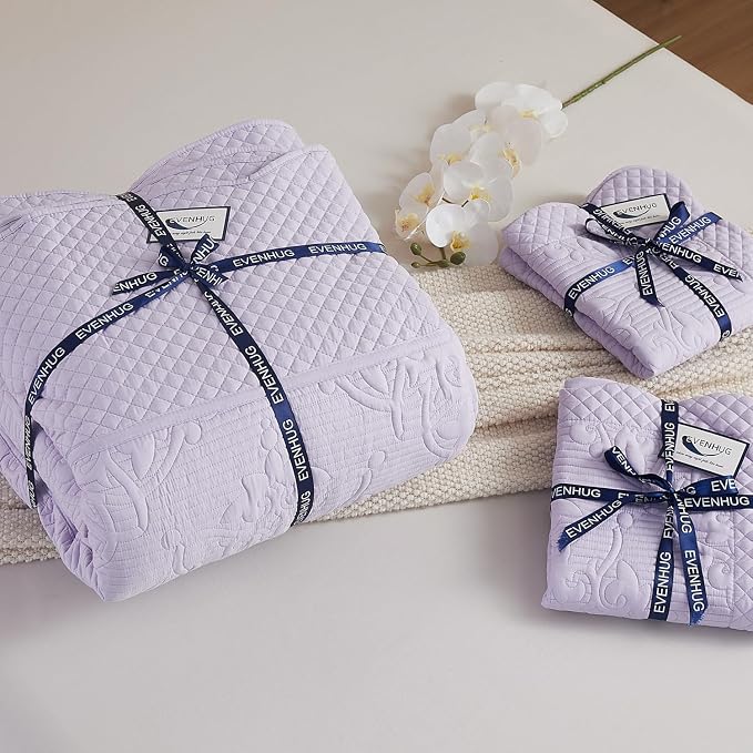 EVENHUG Oversized King Bedspreads California King Quilt Set - Image 5