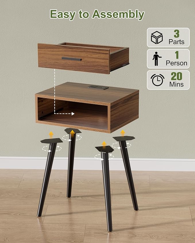 HAIOOU Mid Century End Table - Image 8