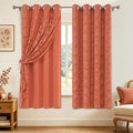 Yinhua Terracotta Curtains for Living Room Double Layer Curtain by yinhua