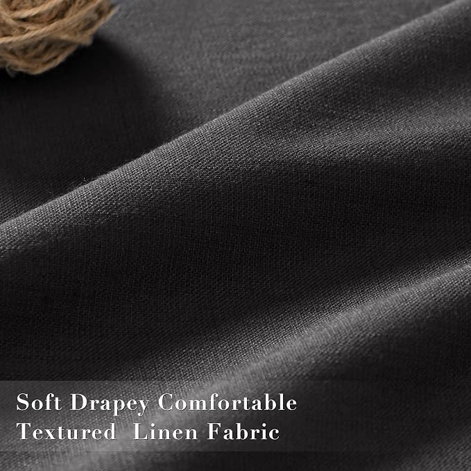 Joywell 100% Blackout Linen Curtains 84 Inches Long - Image 4