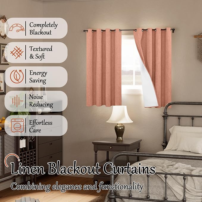 Linen Blackout Curtains 54 Inches - Image 2