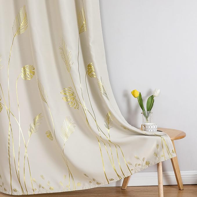 Cream Beige Room Darkening Curtains Window Curtains 102 Inches Long, Thermal - Image 7