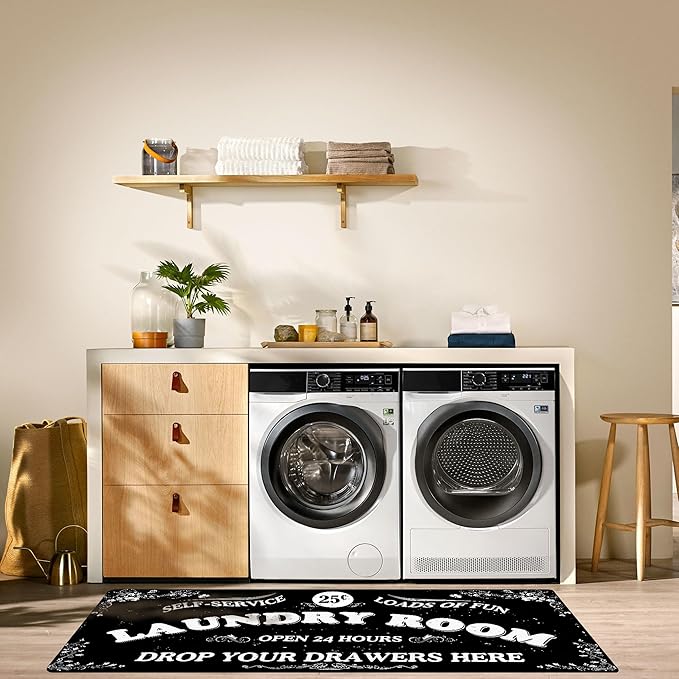 Zoke Laundry Room Rug Runner Stylish Non-Slip Laundry Room Mat 24"x72", Versatile, Waterproof Runner for Laundry, Kitchen, and Bathroom, Mudroom Decor and Farmhouse Charm
