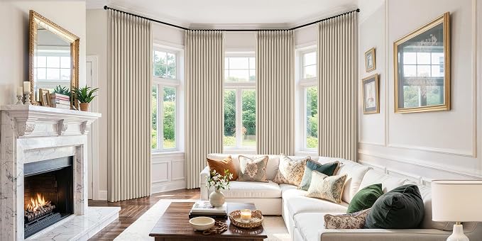 MIULEE Pinch Pleated 100% Blackout Curtains 40"x84" Natural 4 Panels Set | - Image 2