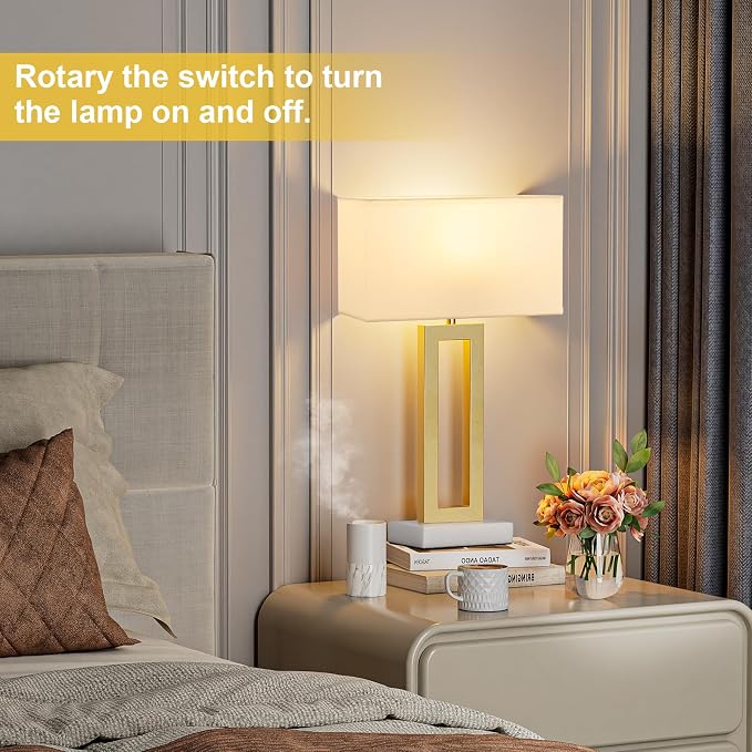 Seealle 22" Tall Bedroom Lamps for Living Room - Image 6