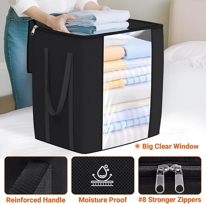 TasticTotes 120L Extra Large Blanket Clothes Storage Bags, 2 Pack | Foldable - Image 4