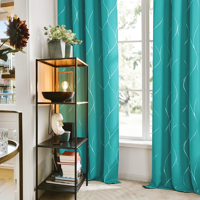 Deconovo Curtains for Living Room, Pattern Blackout Curtains 72 Inches Long | - Image 3