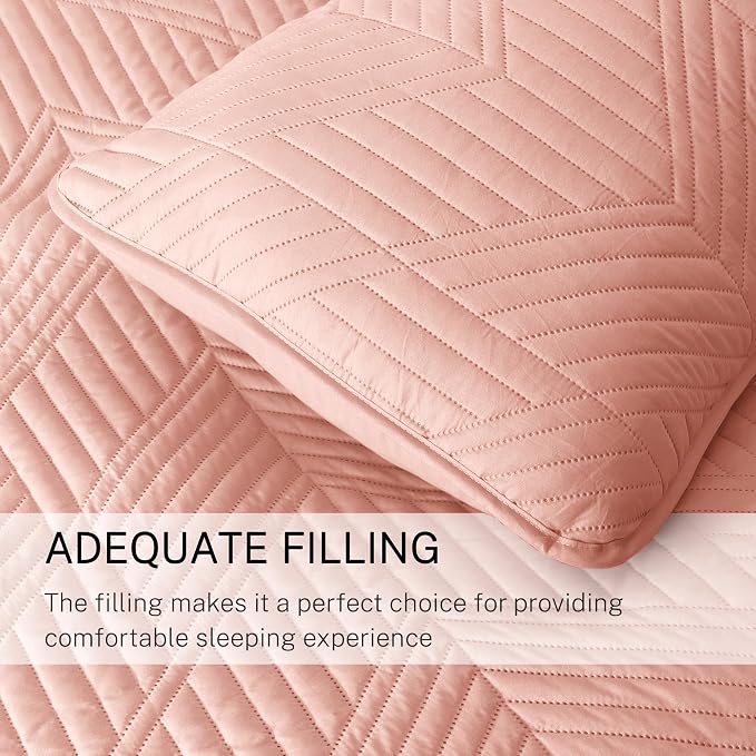 Exclusivo Mezcla California King Quilt Bedding Set, Blush Pink | Lightweight - Image 6