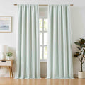 ZJDECOR Green White Striped Full Blackout Curtain Panels 90 Inches Long | by ZJDECOR