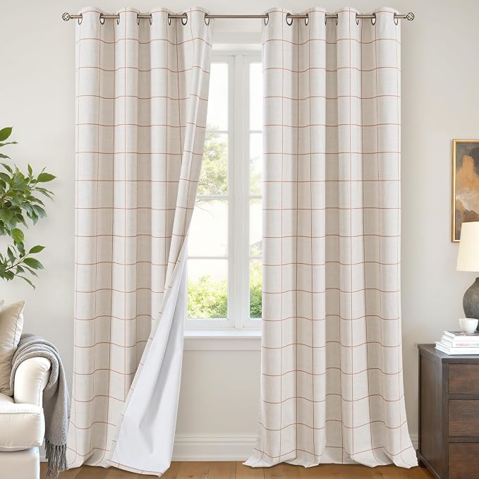 Plaid Patterned Curtains Thermal Insulated by Lajode