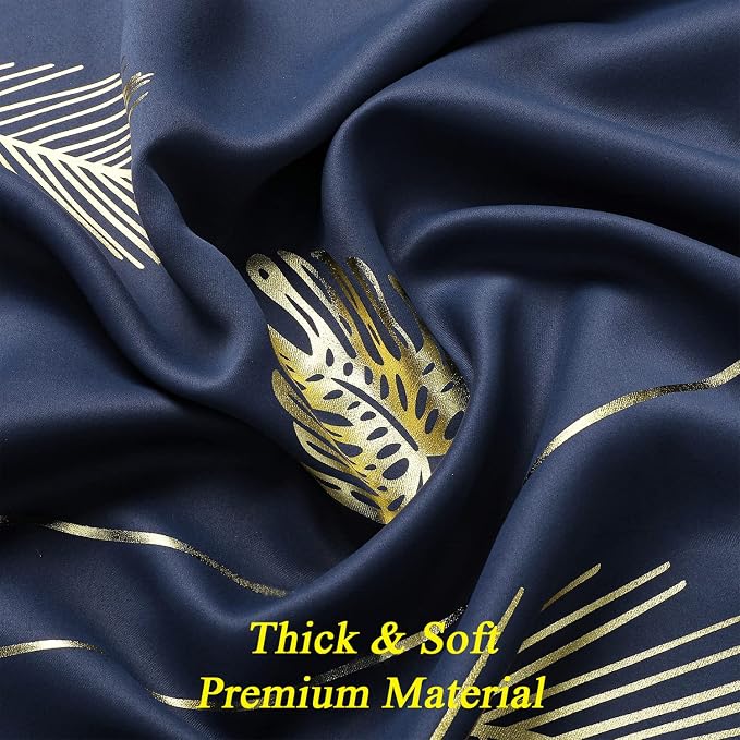 Elegant Natural Leaf Curtains Grommet Blackout Curtains Noise Reducing Energy - Image 4