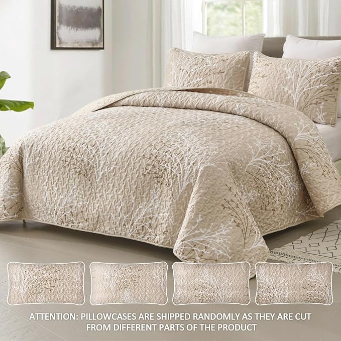 DJY Beige Quilt Set King Size - Image 2