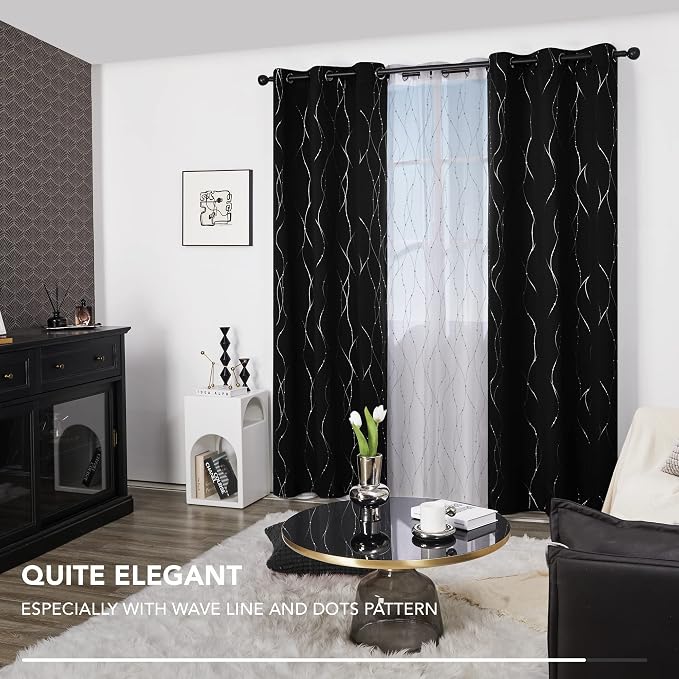 Deconovo Living Room Curtains 90 Inches Long, Thermal Insulated, Room Darkening - Image 4