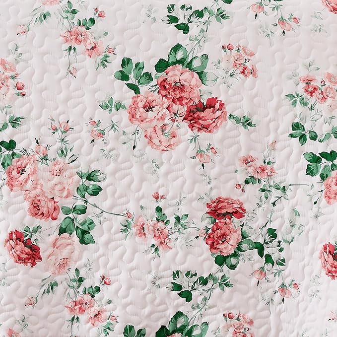 EXQ Home Printed Quilt Set Full Queen Size Pink Daphne Bedspread Set | Bedding - Image 7