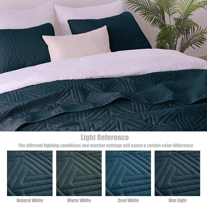 Whale Flotilla Soft Geometric King Quilt Set - Image 7