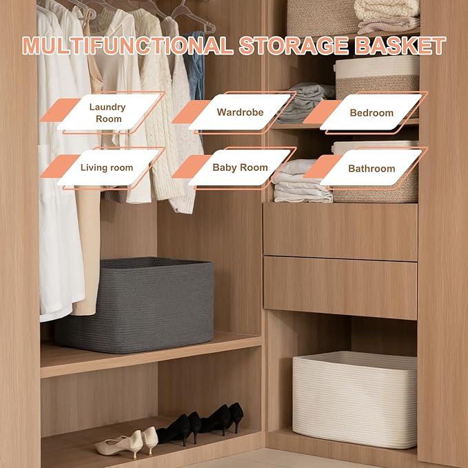 OIAHOMY Large Blanket Basket, Storage Basket - Image 6