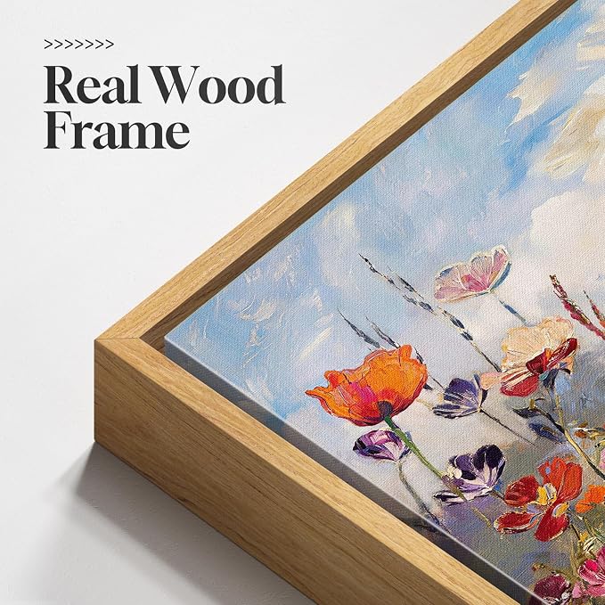 Framed Colorful Floral Botanical Wall Art, Flower Landscape Canvas Prints - Image 3