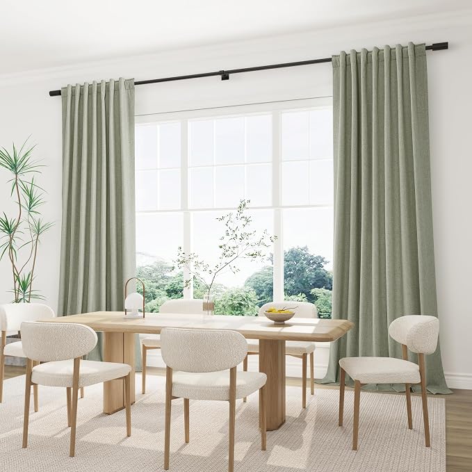 Joywell 100% Blackout Linen Curtains 108 Inch Long - Image 6