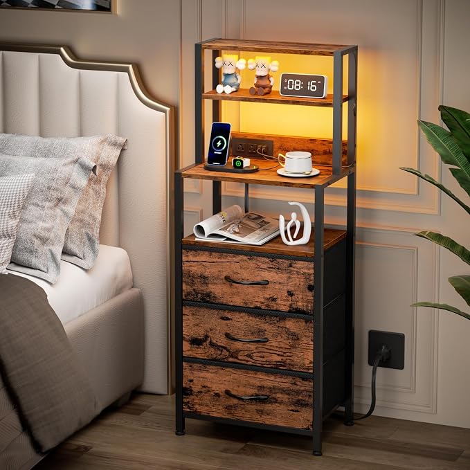 Night Stand Set 2, LED Nightstand - Image 2