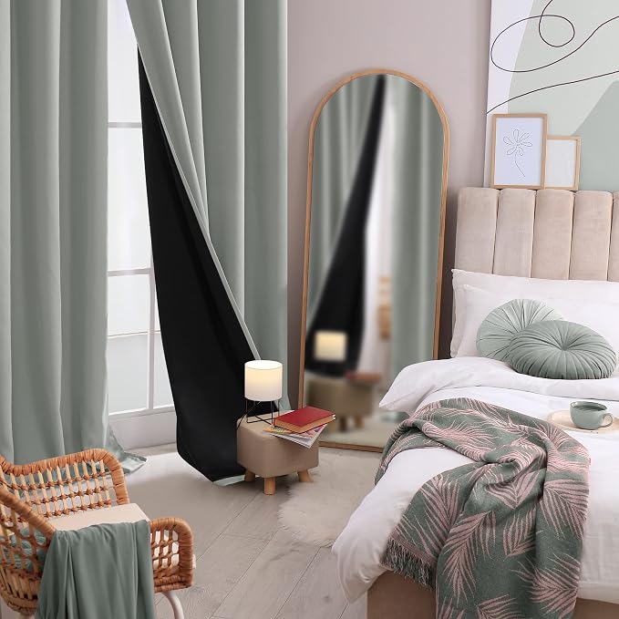 Deconovo 100% Blackout Curtains, Thermal Insulated Window Drapes, Noise - Image 2